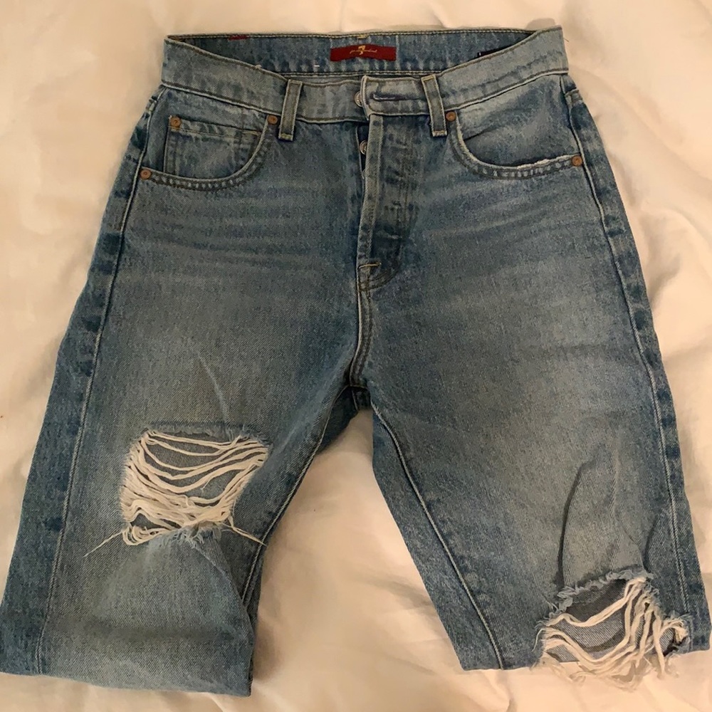 7 for All Mankind Distressed Boyfriend Jeans